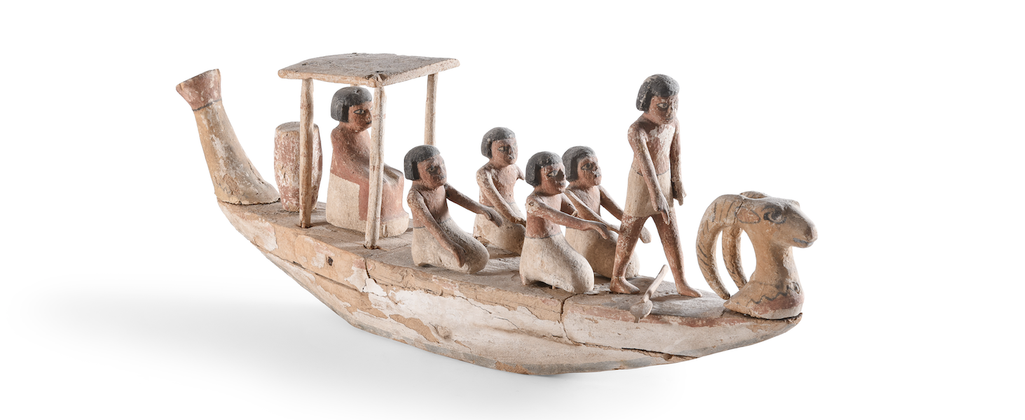Ancient Egyptian wooden funerary boat, estimated at £15,000-£20,000 ($19,100-$25,400). Image courtesy of Dreweatts