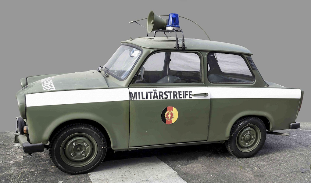 Trabant P 601 L in military livery, first registered in 1988, estimated at €100-€130 ($109-$142). Image courtesy of Historia Auctionata and LiveAuctioneers
