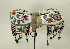 Cree beaded saddle that sold for $18,250 ($21,900 with buyer’s premium) at New Frontier Western Show & Auction.