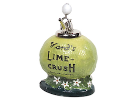 A soda fountain syrup dispenser for Ward’s Lime-Crush earned $5,500 plus the buyer’s premium in November 2021. Image courtesy of Rich Penn Auctions and LiveAuctioneers.
