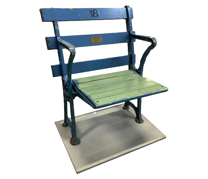 Another angle on the seat removed from Yankee Stadium during a 1970s refurbishment of the venue, estimated at $100-$300. Image courtesy of the Benefit Shop Foundation, Inc.