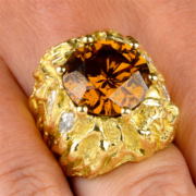 A yellow-brown 10.75ct diamond ring often worn by Sammy Davis Jr, £53,000 at Fellows.
