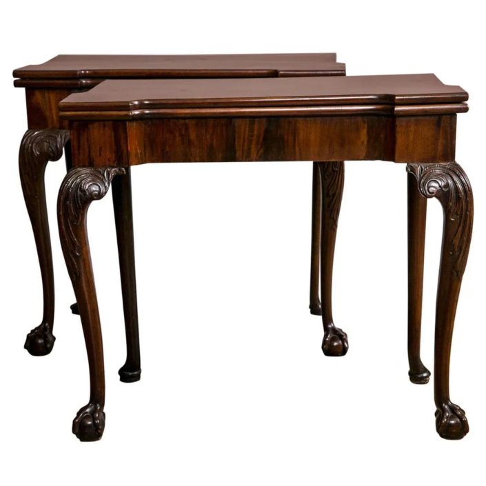 George II tables that convert to tea tables or card tables, estimated at $18,000-$22,000 at Jasper52.