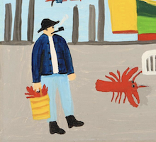 Detail of ‘The Lobsterman’ by Maud Lewis, estimated at CA$30,000-CA$40,000 ($22,300-$29,800) at Miller & Miller.