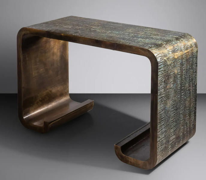 An important LaVerne Eternal Forest console table realized $35,000 plus the buyer’s premium in November 2022. Image courtesy of Hindman and LiveAuctioneers.