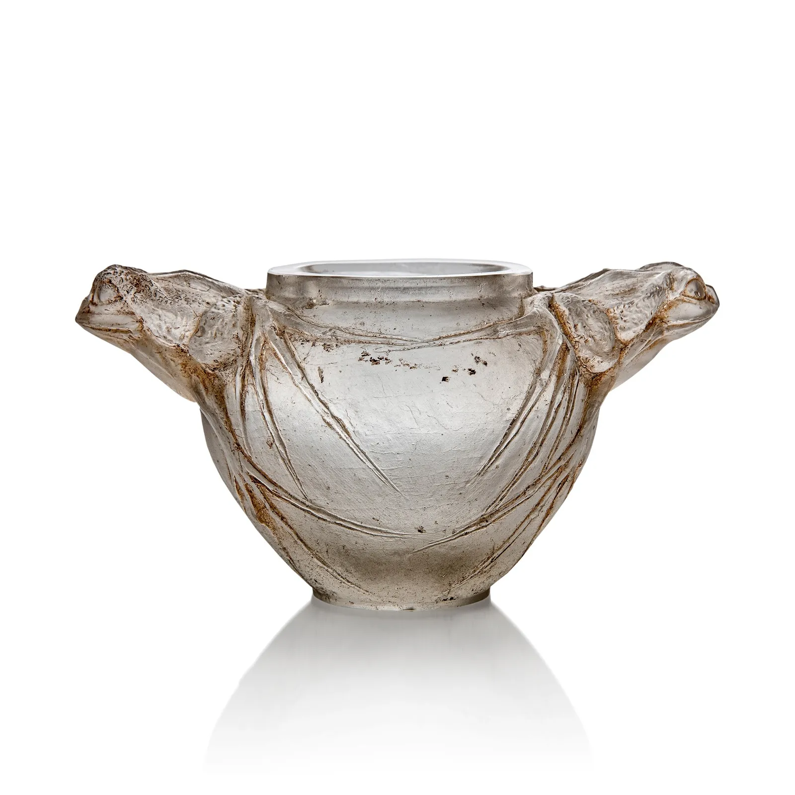 Six pieces of Lalique cire perdue glass presented at Lyon and Turnbull Oct. 26