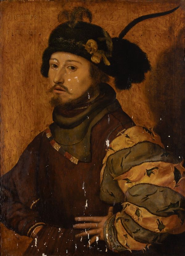 15th- or 16th-century Flemish School portrait of a soldier once thought to be Spanish General Gonzalo de Cordova, which hammered for $60,000 and sold for $78,600 at Doyle New York.
