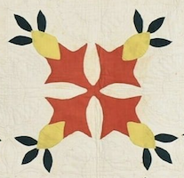 Detail from 1850s cotton pineapple wreath quilt, estimated at $1,000-$1,500 at Jasper52.