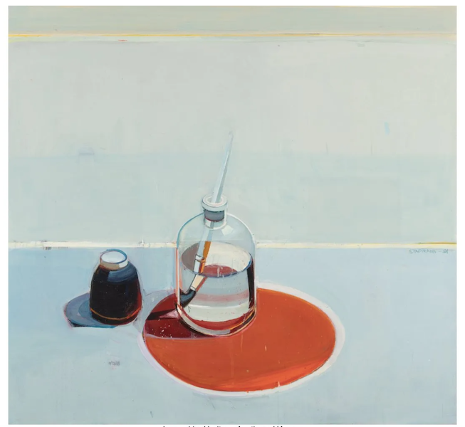 Raimonds Staprans’ 1991 painting, titled on the reverse as ‘An Almost Oriental / Still Life,’ sold comfortably within estimate at $70,000 plus the buyer’s premium in November 2022. Image courtesy of Heritage Auctions and LiveAuctioneers.