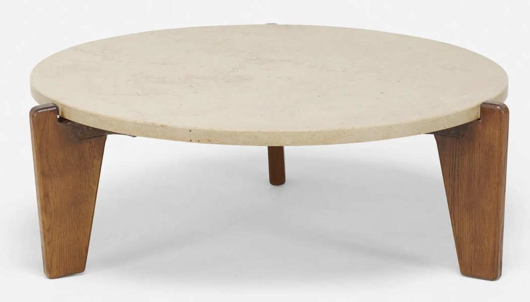 A Jean Prouvé low table, model CB11, outperformed its high estimate to bring $70,000 plus the buyer’s premium in June 2022. Image courtesy of Wright and LiveAuctioneers.