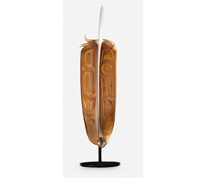 This untitled glass feather sculpture by Preston Singletary sold for $9,500 plus the buyer’s premium in September 2021. Image courtesy of Rago Arts and Auction Center and LiveAuctioneers.