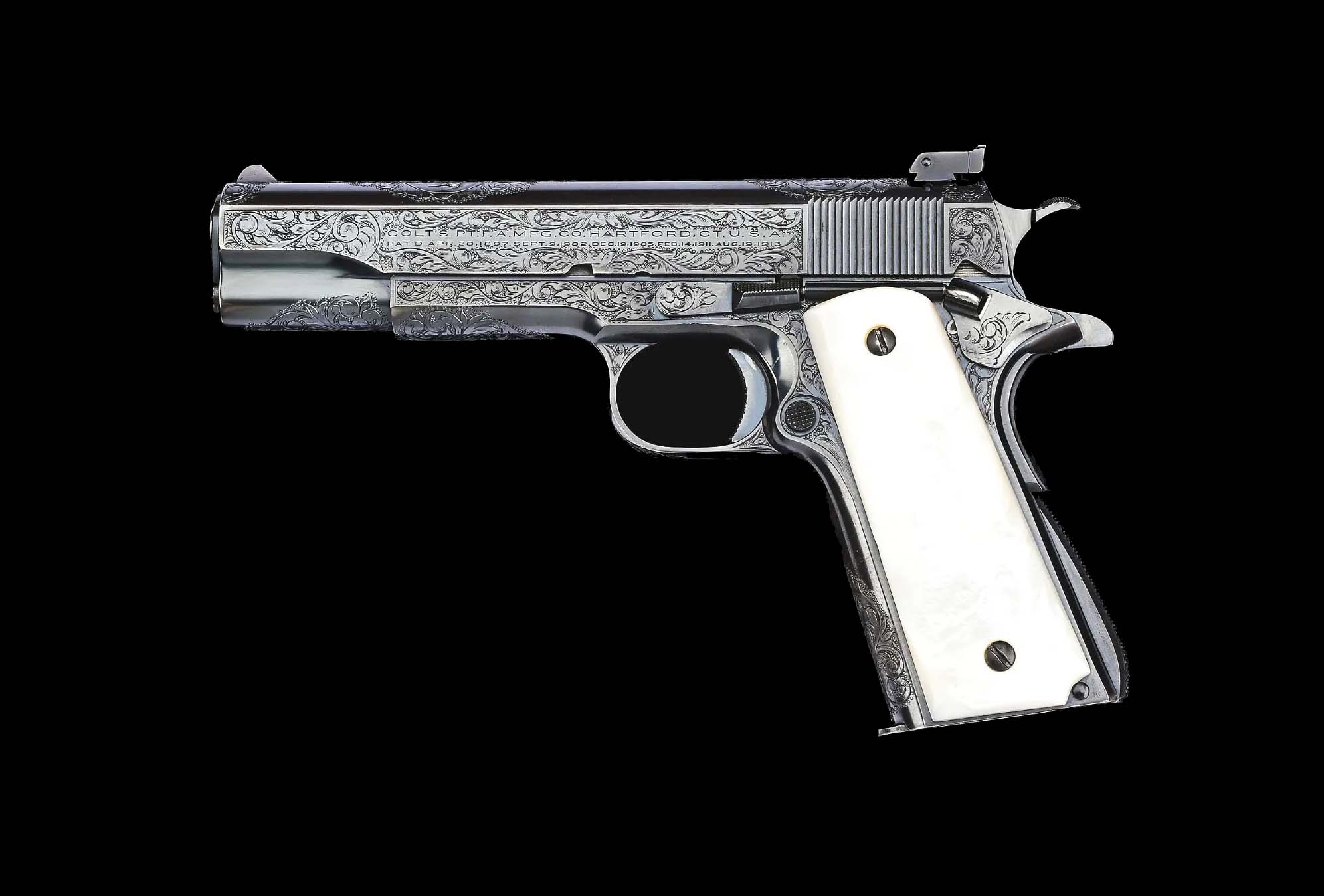 Colt Super Match .38 'automatic pistol,' which sold for $120,000 ($153,600 with buyer’s premium) at Morphy Auctions.