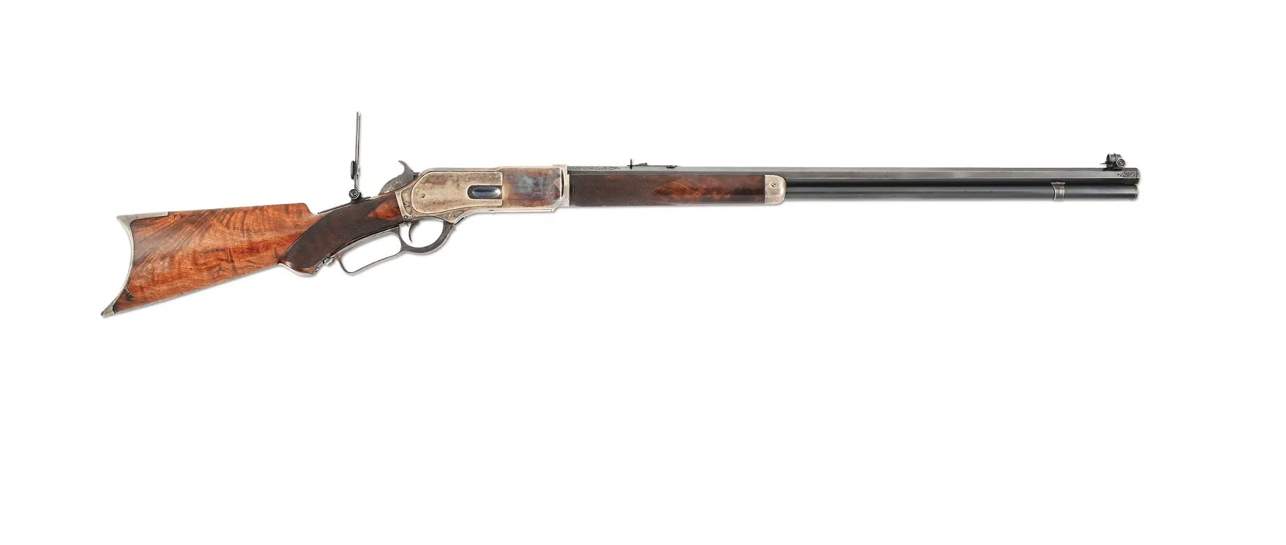 Winchester 1876 Deluxe, designated “1 of 1000," $280,000 ($358,400 with buyer’s premium) at Morphy Auctions.
