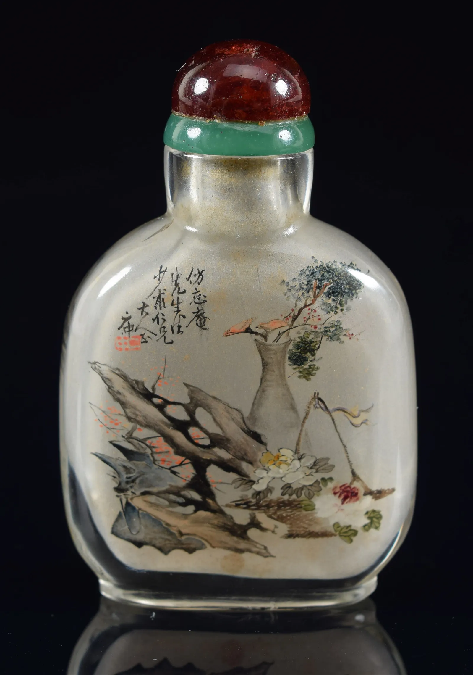 Late Qing interior-painted snuff bottle signed for Ding Erzhong (1865-1935), $11,000 at Tremont Auctions.