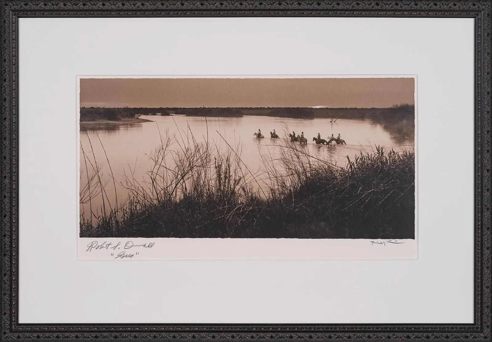 Bill Wittliff, Crossing the Rio Grande, $27,500 ($34,375 with buyer’s premium) at Vogt Auction.