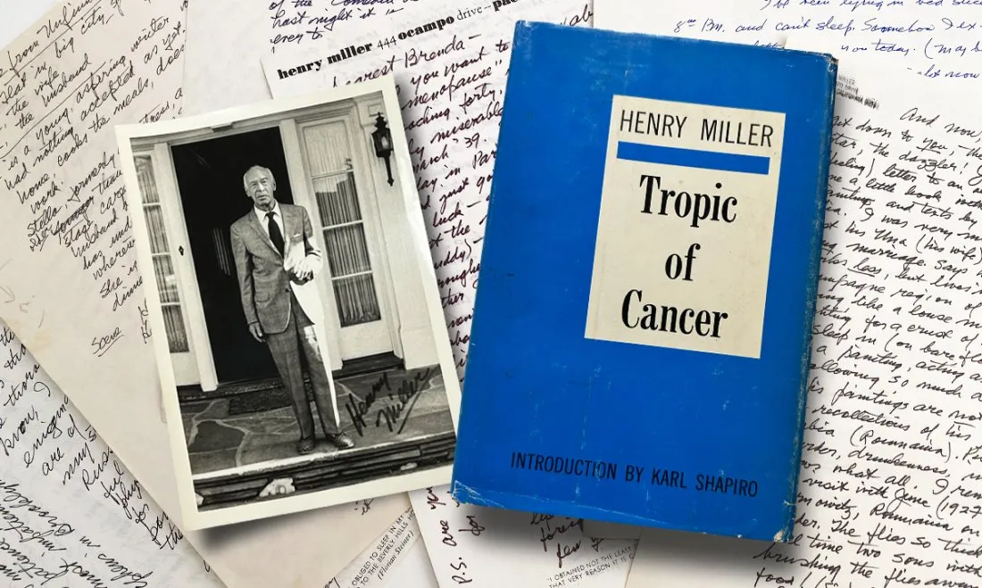 Henry Miller's 500 remarkable letters to Brenda Venue, $600,000-$800,000 at Guernsey's.