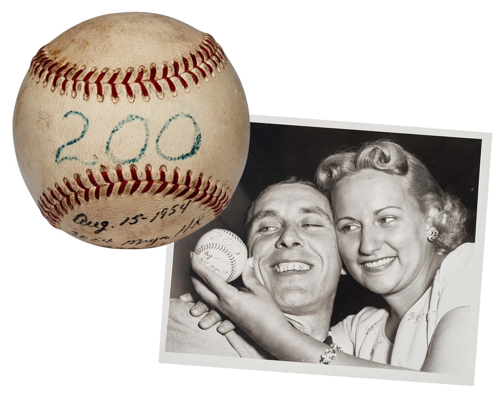 Los Angeles Dodgers' Gil Hodges 200th career home run ball, $4,000-$6,000 at Christie's.
