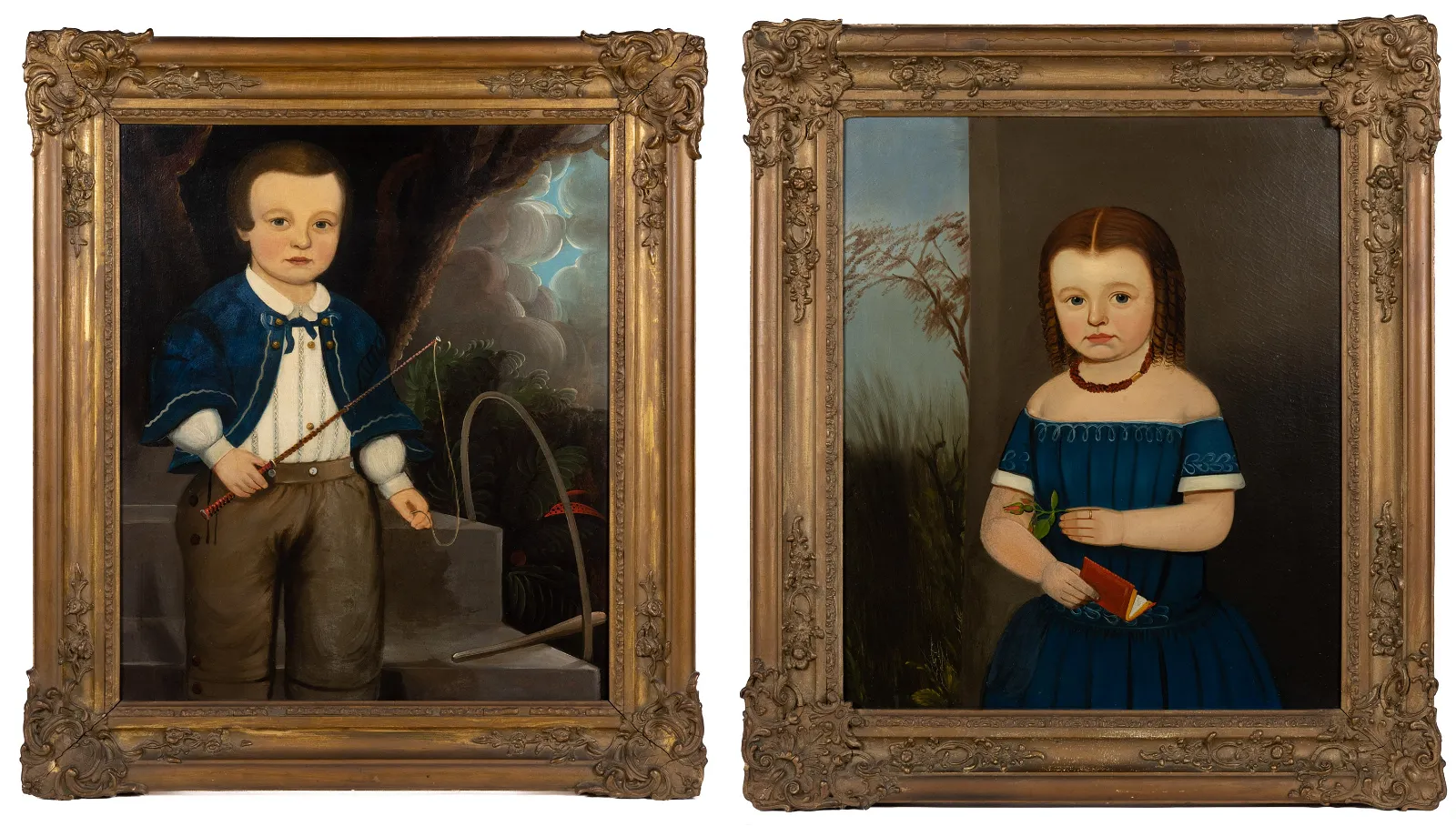Prior-Hamblin school portraits of a boy and girl with related ephemera, $30,000-$50,000 at Jeffrey S. Evans.