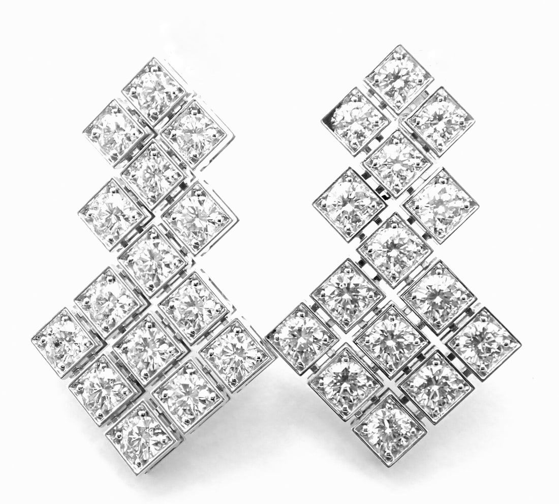 Cartier 18K white gold and diamond drop earrings, estimated at $26,000-$31,000 at Jasper52.
