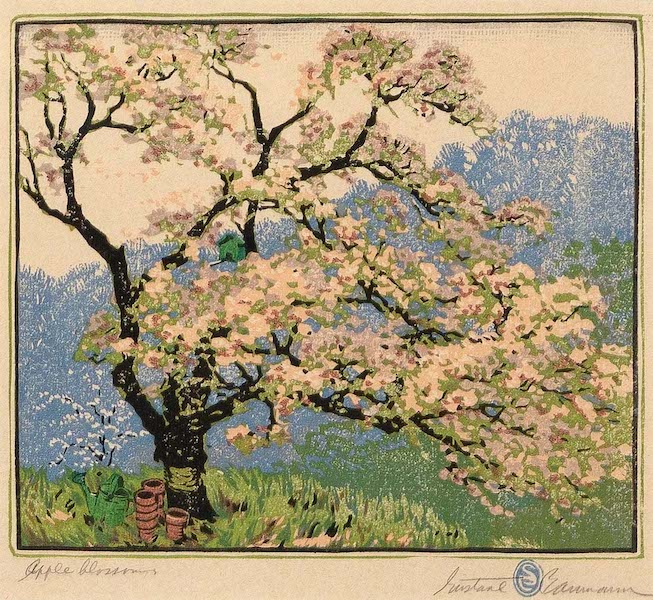 Gustave Baumann, ‘Apple Blossoms,’ which hammered for $25,000 and sold for $31,250 with buyer’s premium at Santa Fe Art Auctions.