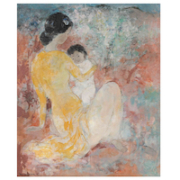 Vu Cao Dam’s 1965 work ‘Le Printemps (spring)’ handily outperformed its $15,000-$25,000 estimate when it achieved $70,000 plus the buyer’s premium in September 2020. Image courtesy of Hindman and LiveAuctioneers.