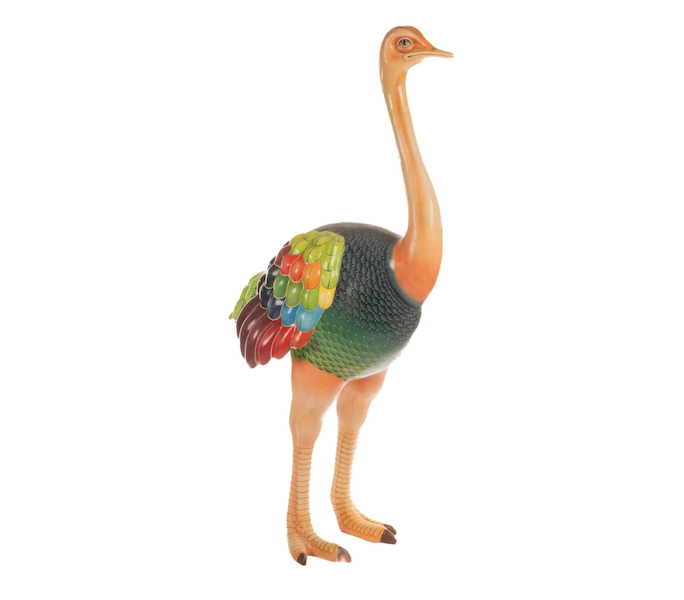 A Sergio Bustamante ostrich sculpture made $3,750 plus the buyer’s premium in August 2022. Image courtesy of Vogt Auction Texas and LiveAuctioneers.