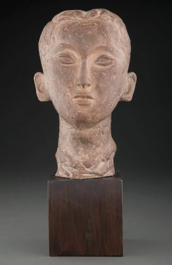Vu Cao Dam’s terracotta bust ‘Tête Terracotta’ realized $46,000 plus the buyer’s premium in June 2023. Image courtesy of Heritage Auctions and LiveAuctioneers.