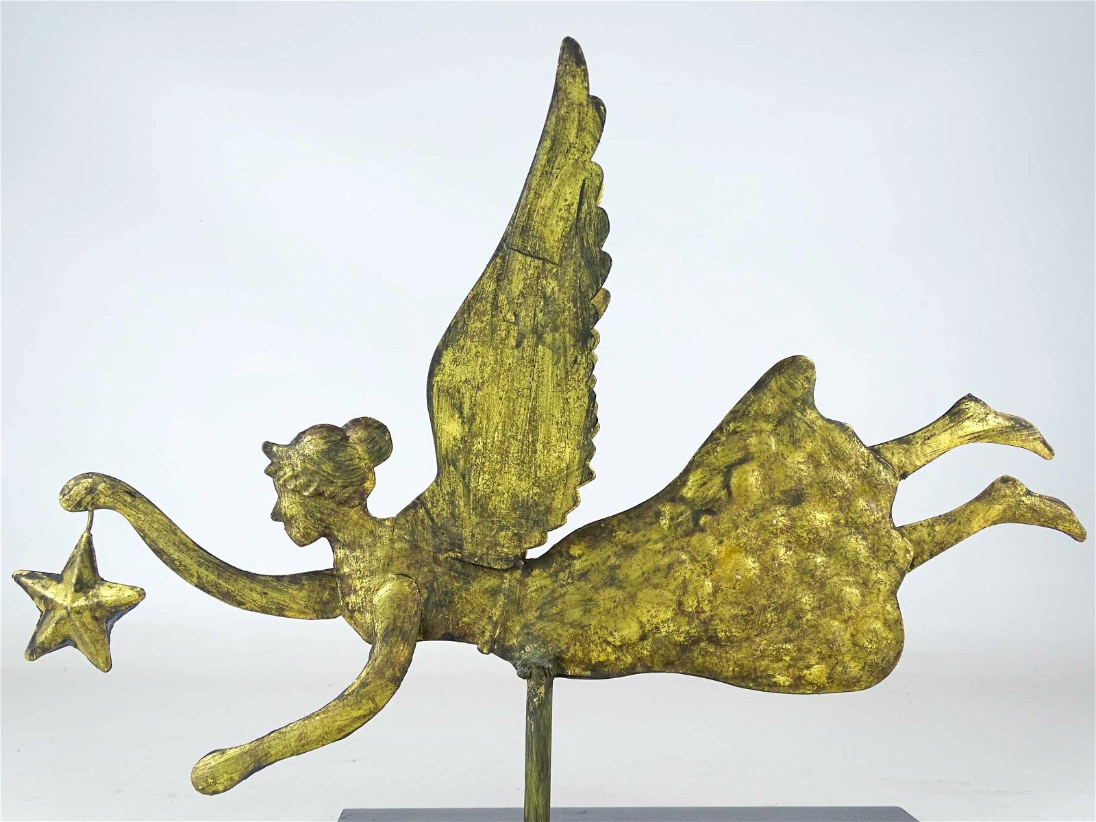 Angel with star weathervane, estimated at $850-$950 at Copake Auction.