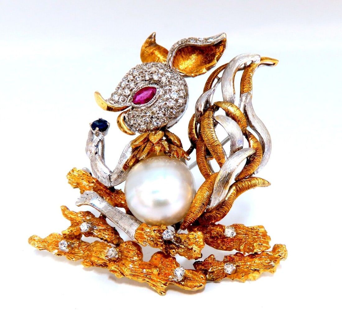 18K gold, pearl, sapphire and diamond jackrabbit pin, estimated at $5,000-$6,000 at Jasper52.