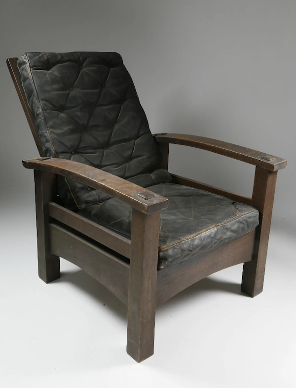 This circa-1901 bow-arm Morris chair, a classic Gustav Stickley design, performed well at $40,000 plus the buyer’s premium in August 2020. Image courtesy of Rafael Osona Auctions and LiveAuctioneers.