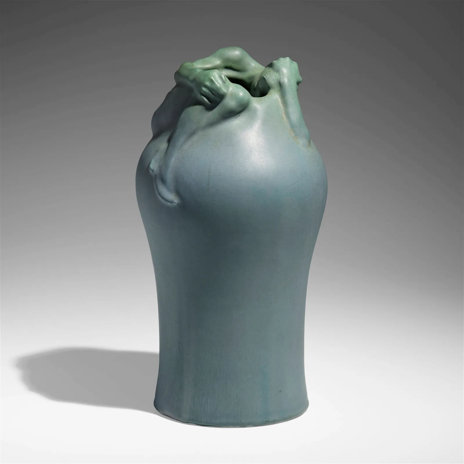 1902 Despondency vase by Artus Van Briggle for Van Briggle Pottery, which sold for $104,800 with buyer’s premium at Rago.