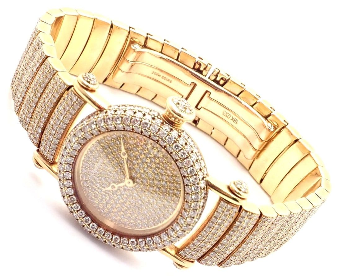 Cartier Diabolo 18K gold and 15-carat pavé diamond quartz watch, estimated at $34,000-$41,000 at Jasper52.