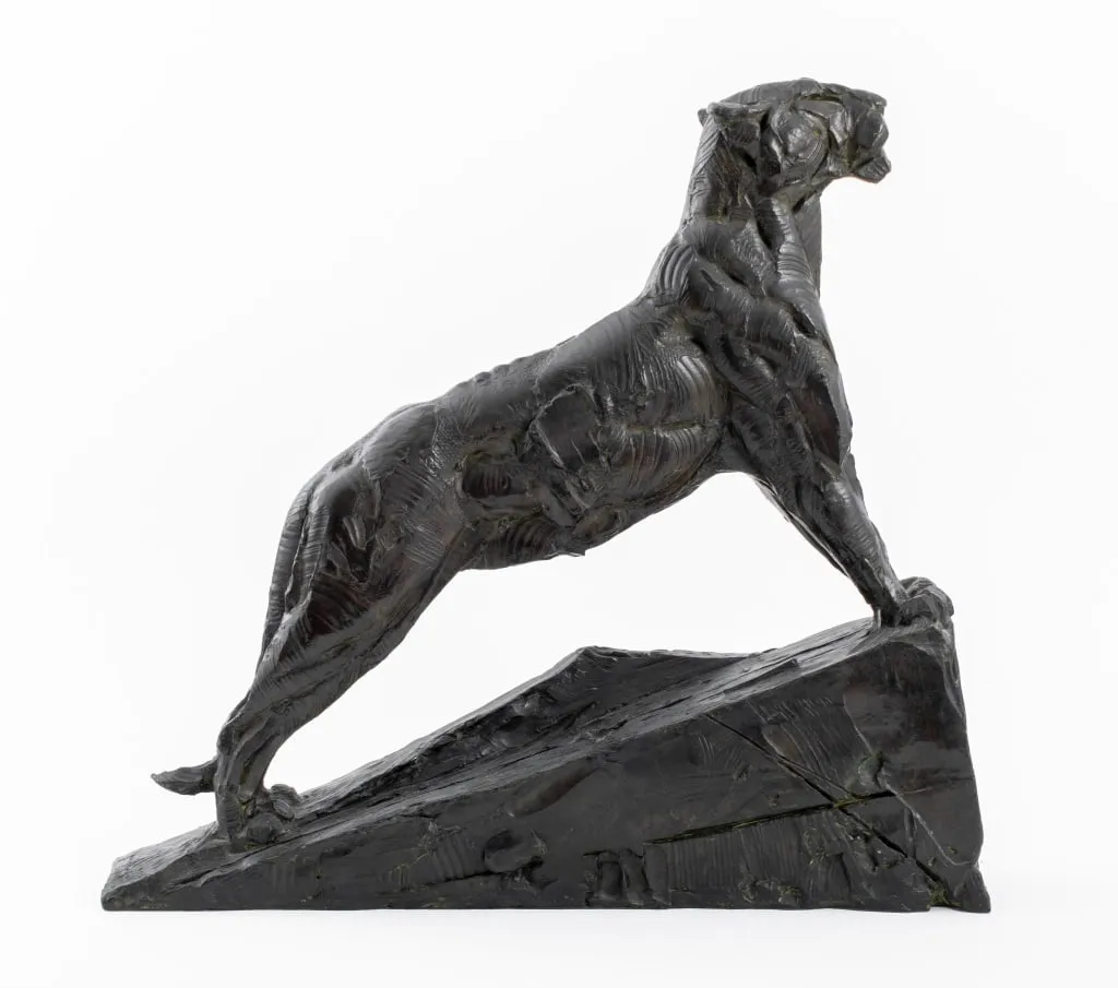 Dylan Lewis, ‘Lioness Standing On Sloped Base, Maquette’ bronze, which hammered for $10,000 and sold for $12,500 with buyer’s premium at Auctions at Showplace.