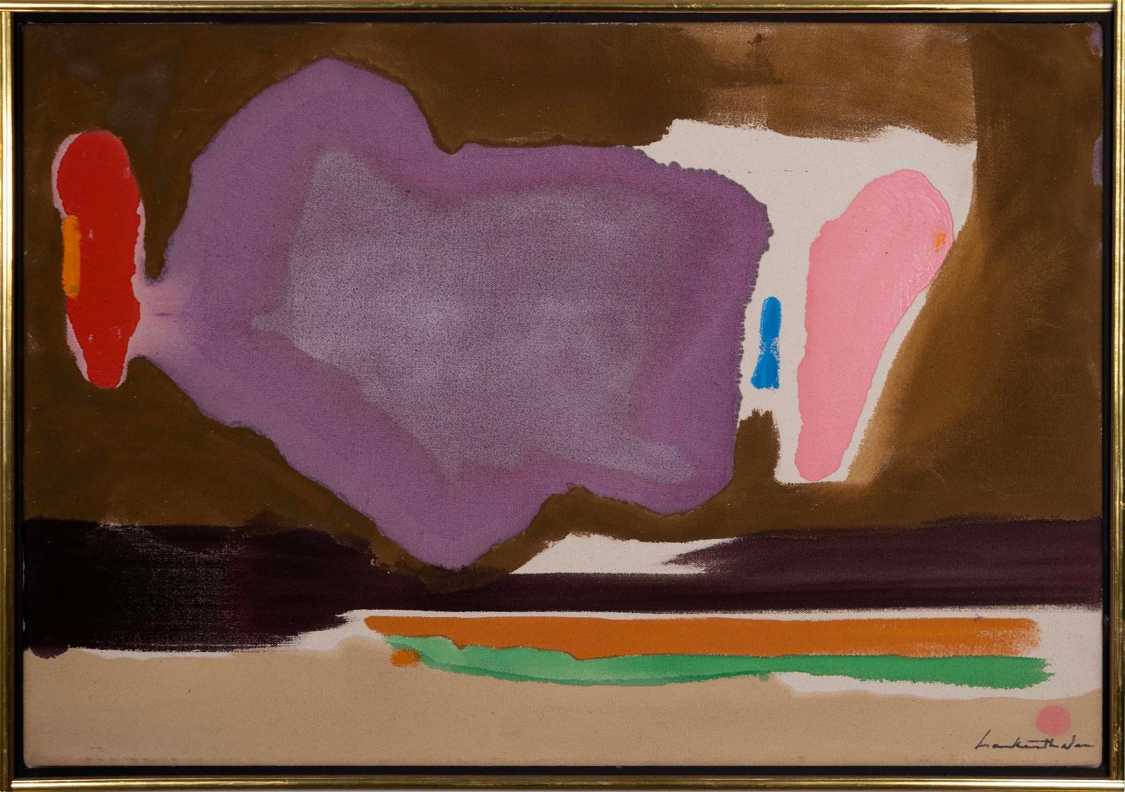 ‘East,’ a 1974 Color Field painting by Helen Frankenthaler, which hammered for $230,000 and sold for $292,100 at Le Shoppe Auction House.
