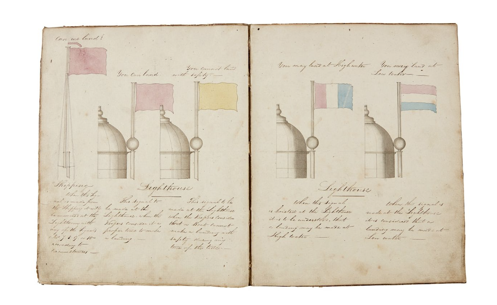 ‘Signals from the Bell Rock Lighthouse to the Arbroath Signal Tower’, a 19th-century manuscript estimated at £1,200-£1,800 ($1,525-$2,290) at Lyon & Turnbull.