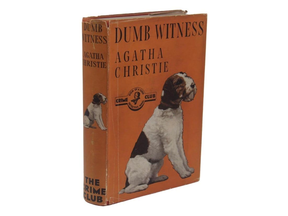 A 1937 Collins Crime Club copy in dust jacket of Agatha Christie's ‘Dumb Witness,’ which hammered for $15,000 and sold for $18,000 with buyer’s premium at Weiss Auctions.