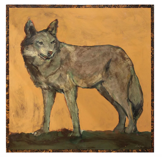 Ira Yeager enjoyed painting wildlife, as evidenced by this boldly-colored oil on canvas of a wolf. It brought $12,000 plus the buyer’s premium in July 2018. Image courtesy of Clars Auction Gallery and LiveAuctioneers.