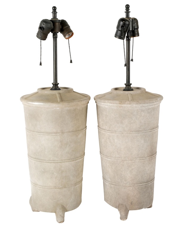 A pair of Rose Tarlow Melrose House Chinese-style ceramic table lamps realized $7,000 plus the buyer’s premium in February 2023. Image courtesy of Abell Auction and LiveAuctioneers.