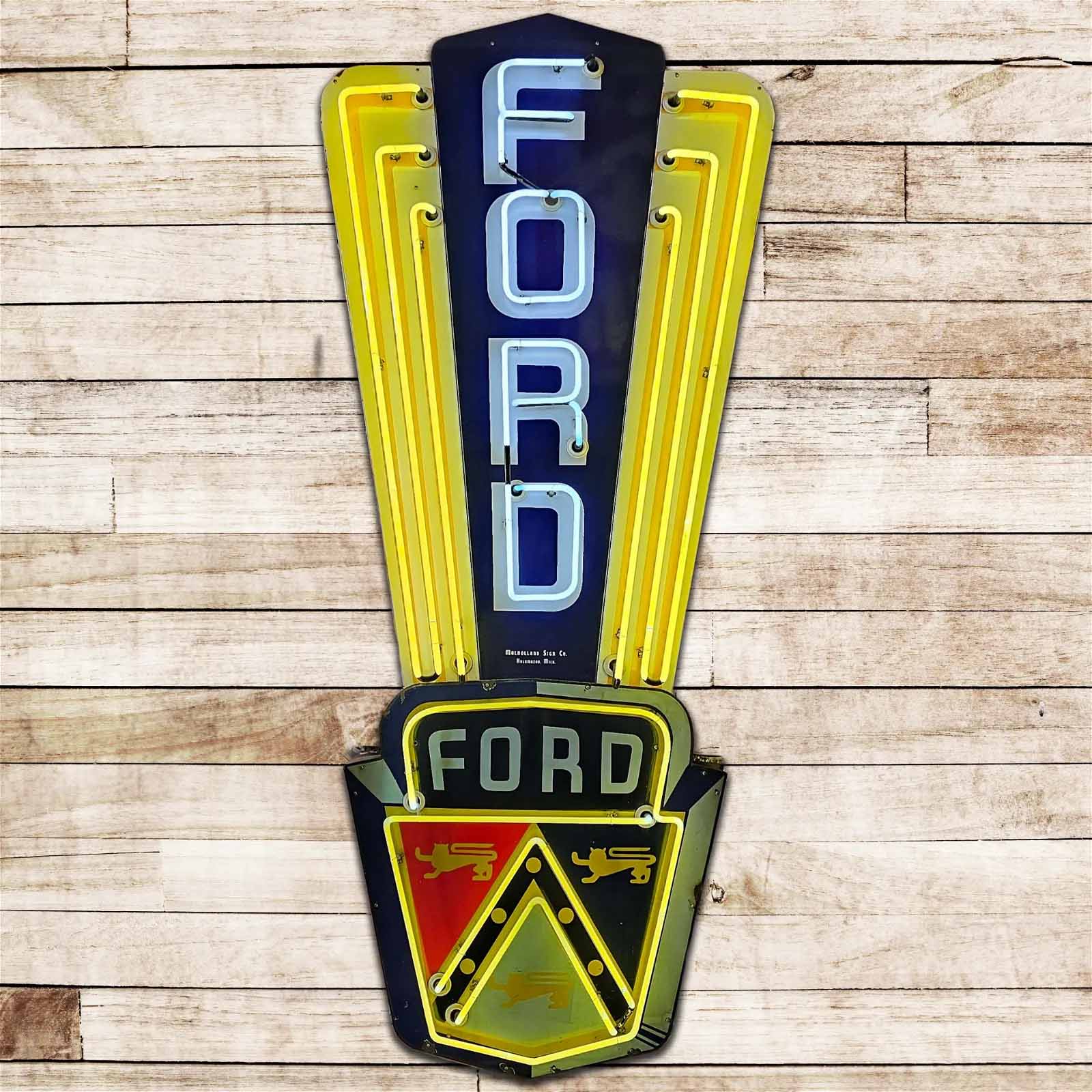 Ford Golden Jubilee single-sided porcelain and neon sign, which sold for $145,000 ($174,000 with buyer’s premium) at Richmond.