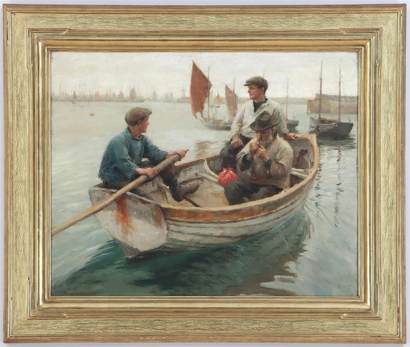 Harold Harvey, 'On the Thames,' which sold for $45,000 ($56,250 with buyer’s premium) at South Bay.