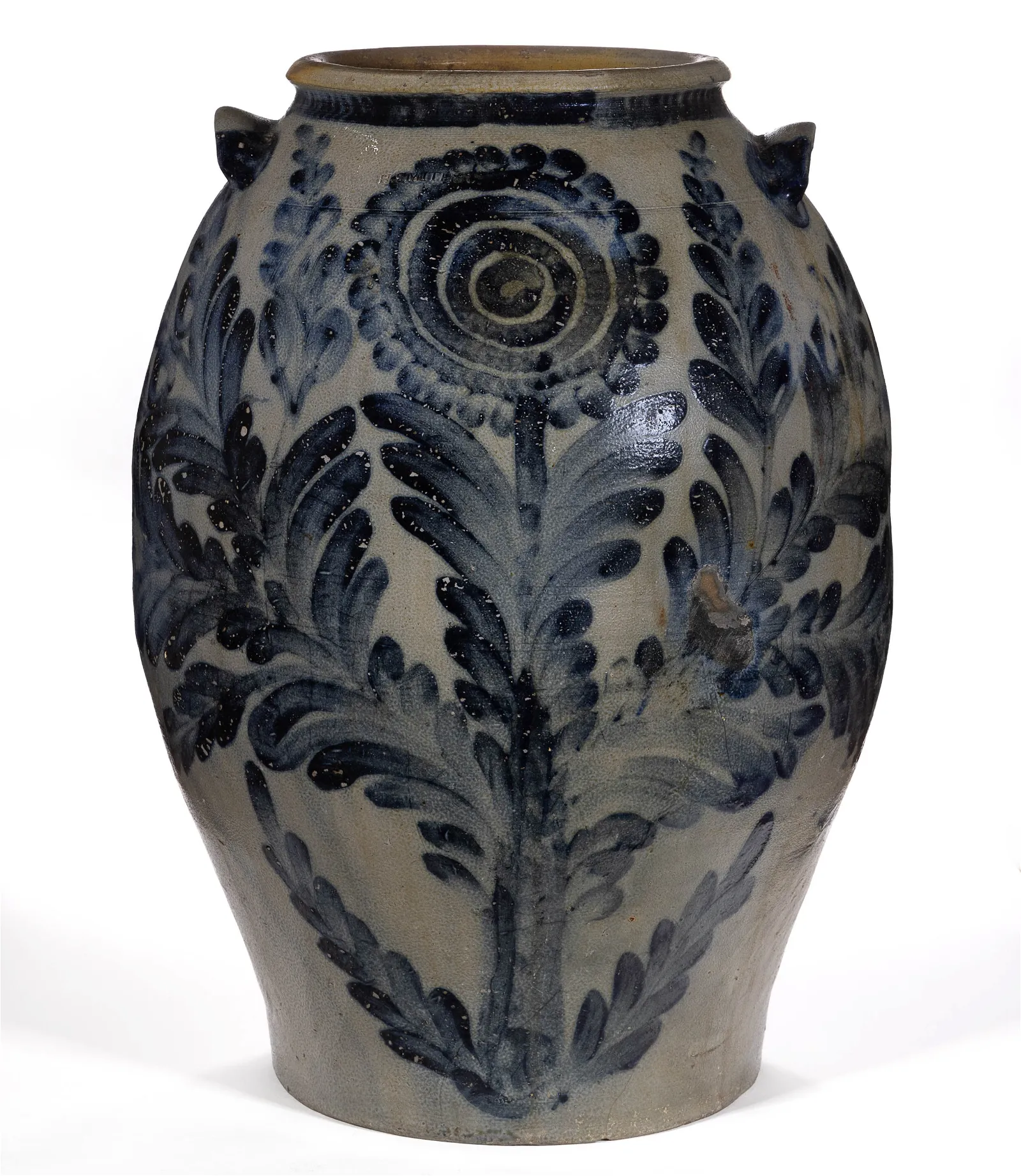 Stoneware jug attributed to African American potter David Jarbour is a top pick at Jeffrey S. Evans Feb. 9