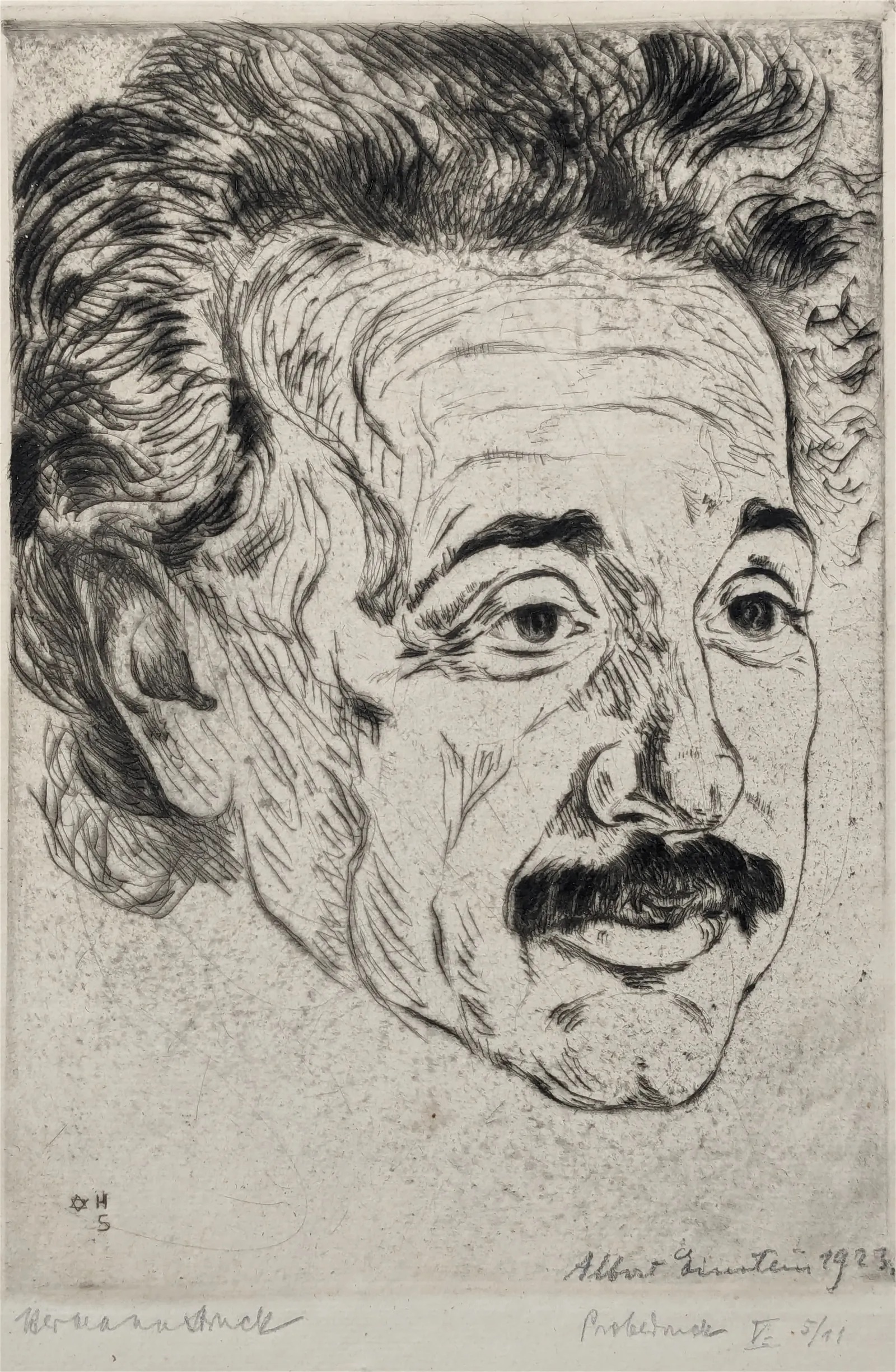Hermann Struck, 'Albert Einstein', which sold for $4,600 ($5,842 with buyer’s premium) at Tremont.
