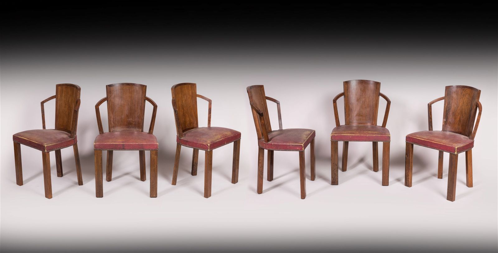 Suite of eight Modernist chairs by Pierre Chareau, model MF 275, which sold for €124,000 ($134,280) with buyer’s premium at Valoir Pousse-Cornet.
