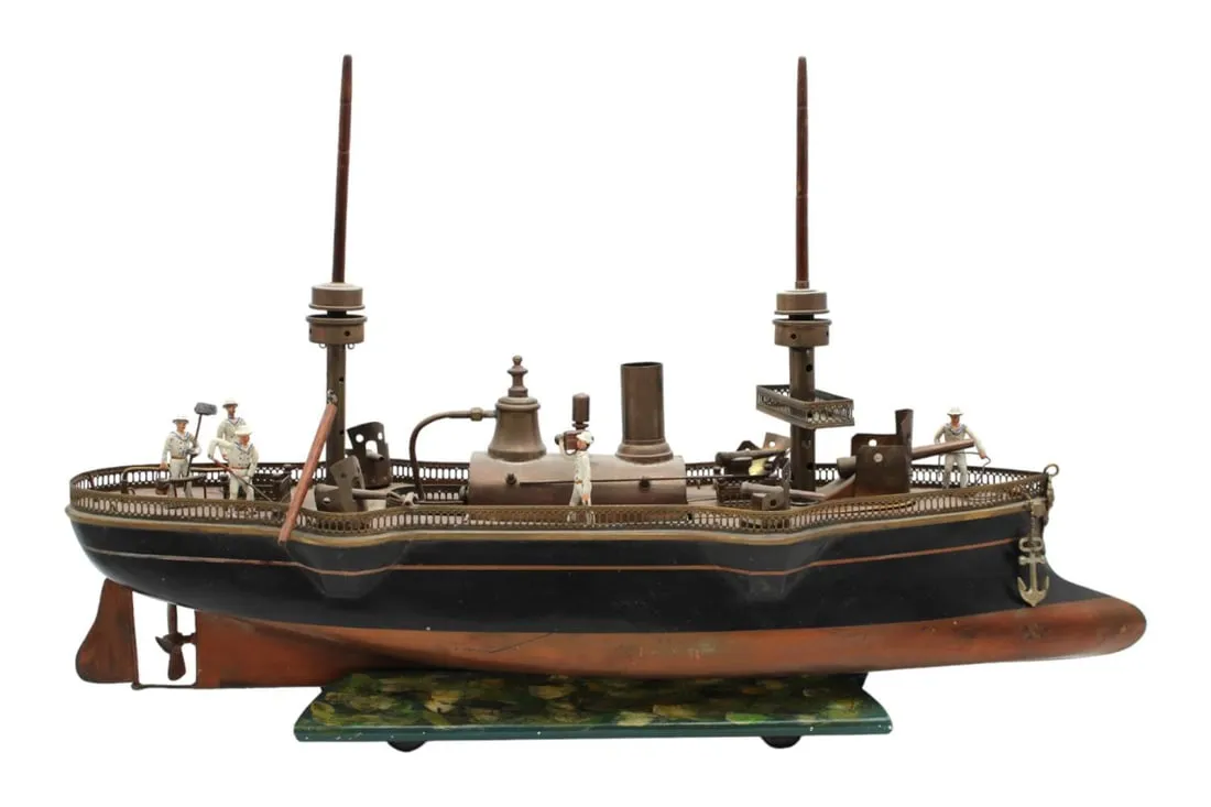 Radiguet live steam gun ship toy, estimated at $10,000-$20,000 at Weiss.