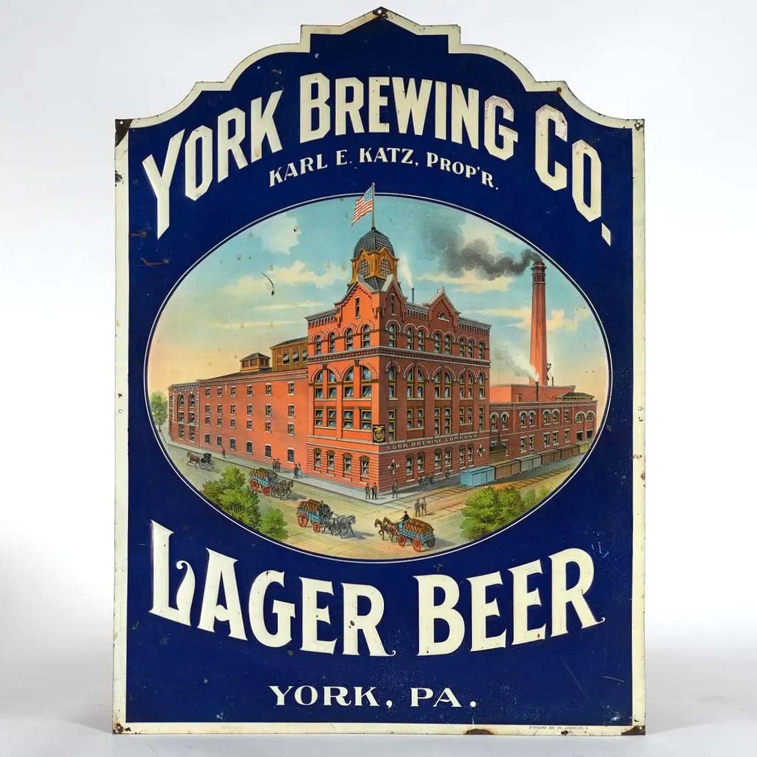 York Brewing Lager Beer sign, which sold for $17,000 ($20,740 with buyer’s premium) at Morean.