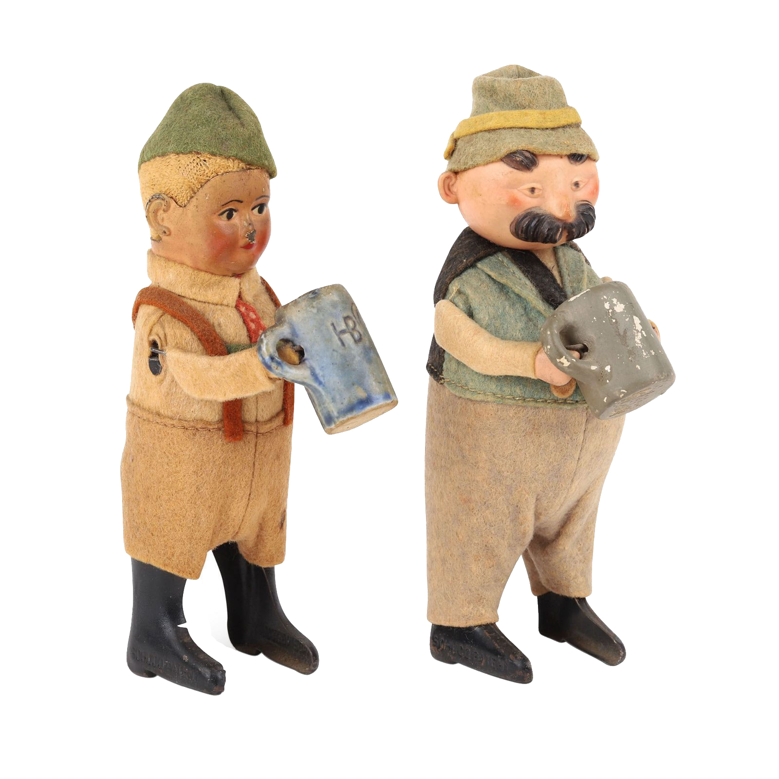 Two 1920s Schuco wind-up figures of Drinking Tyrolians, estimated at CA$200-CA$300 ($150-$220) at Miller & Miller.
