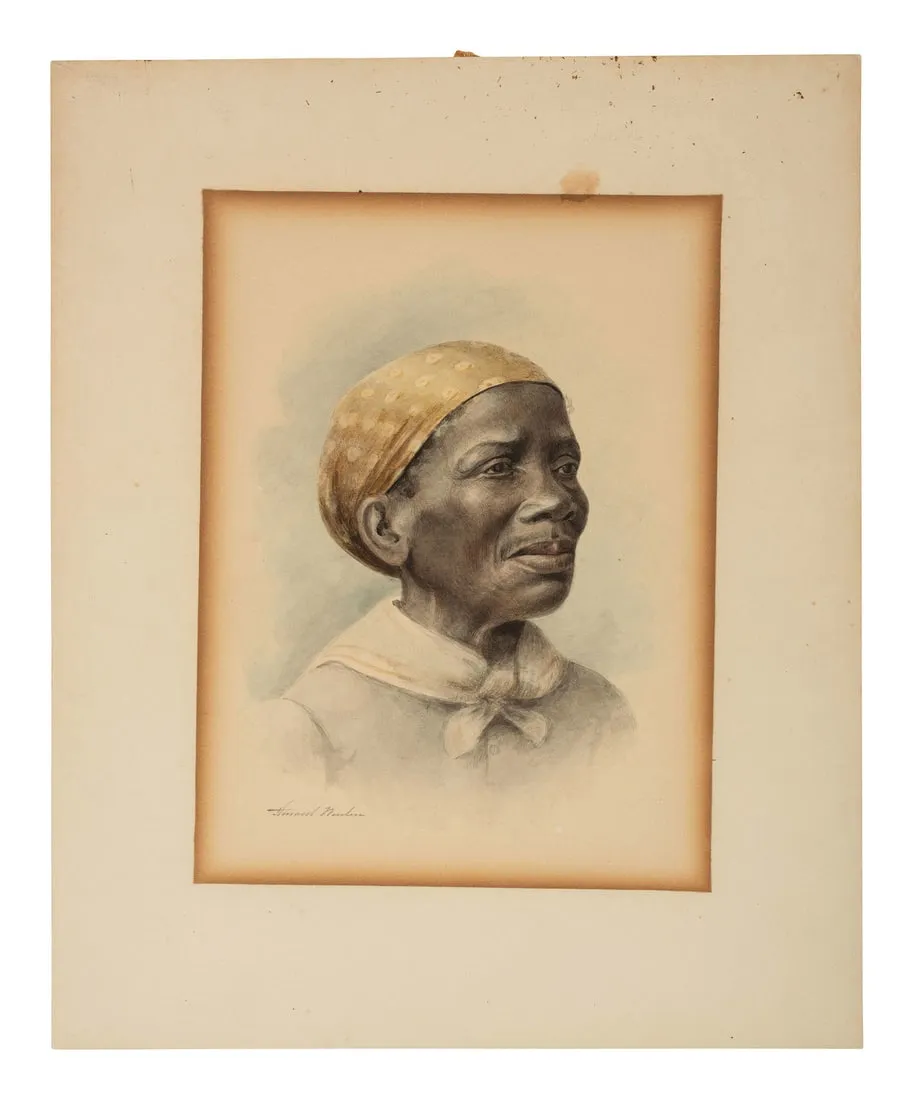 Maria Howard Weeden portrait of an elderly woman, estimated at $5,000-$7,000 at Freeman's Hindman.