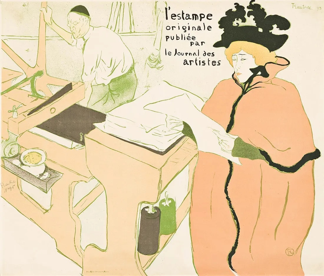 Henri de Toulouse-Lautrec, 'L'Estampe Originale,' estimated at $40,000-$60,000 at Swann.
