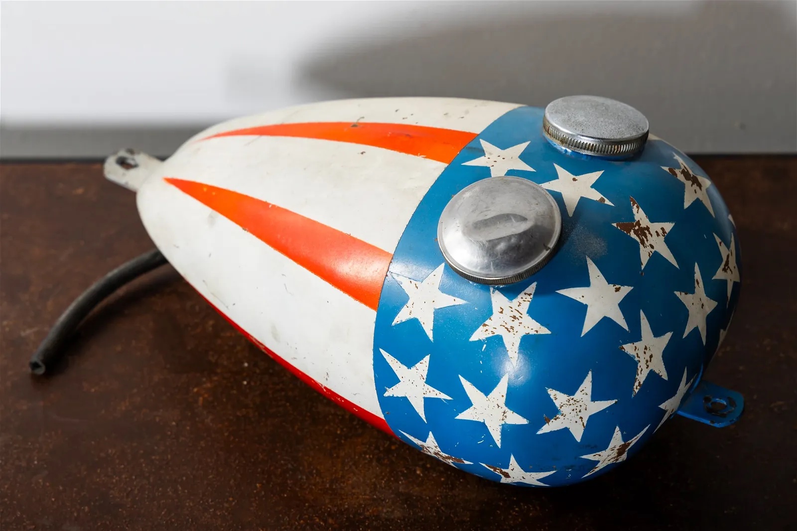Painted test gas tank for 'Easy Rider,' estimated at $10-$100,000 at Abell.