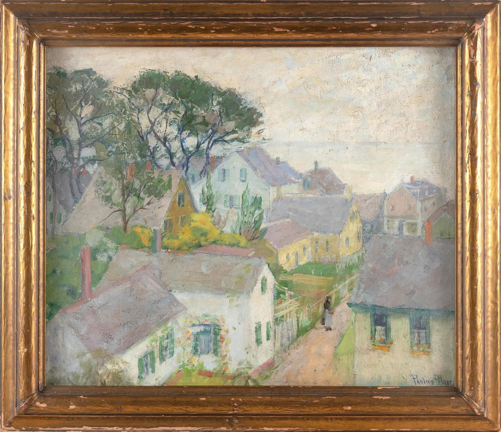 Pauline Palmer, 'Village scene, Provincetown, Massachusetts,' $3,000-$5,000 at Eldred's.